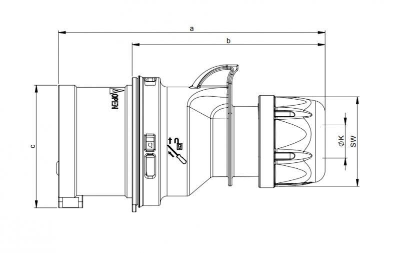 Wtyczka przenośna 32A 4P 400V czerwona IP44 SHARK 024-6