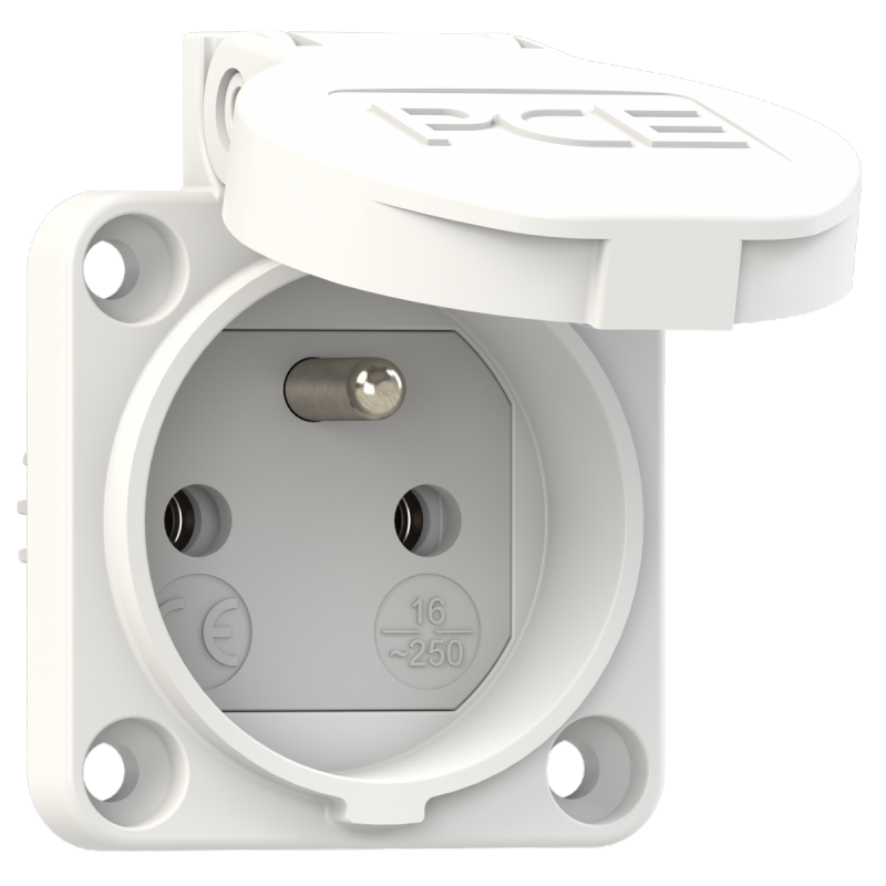 Gniazdo tablicowe 10/16A 2P+Z 230V białe IP54 104-0w