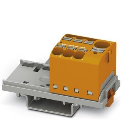 Blok rozdzielczy PTFIX 10/6X4-NS35 OG, pomarańczowe złącze przemysłowe - 6 punktów przyłączeniowych o przekroju 4mm2