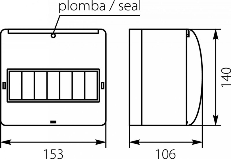 Rozdzielnica modułowa 1x7 natynkowa IP30 RM 7S 6.1A