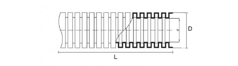 Rura karbowana PVC 320N fi18/13,5mm szara RKLS 18/13,5 10008 /50m/