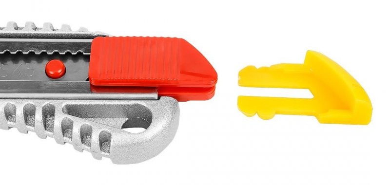 Nóż z ostrzem łamanym 18mm korpus i prowadnice ostrza metalowe 17B128