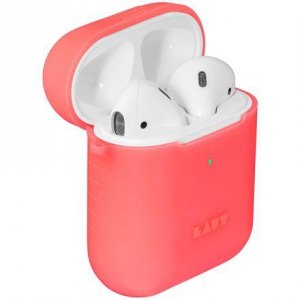 LAUT POD NEON for AirPods 1/2 Electric Coral, Charging Case, Apple AirPods 1/2