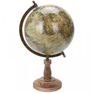 Dekoracyjny globus świata beżowy 38 cm