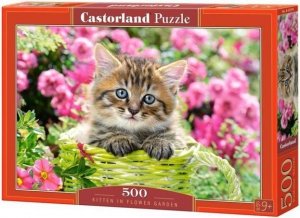 Castor Puzzle 500 elementów - Kociak w kwiecistym ogrodzie