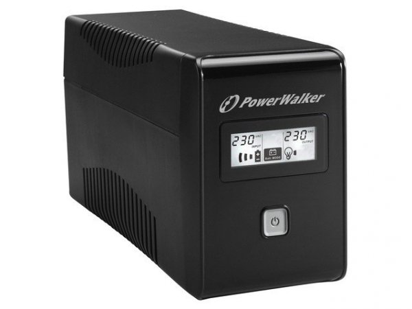 PowerWalker Zasilacz awaryjny line-interactive 850VA 2X SCHUKO OUT, RJ11 IN/ OUT, USB, LCD