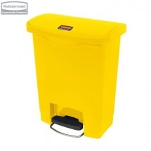 Kosz Slim Jim® Step-On 30L Resin Containers yellow