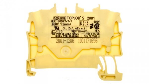 Złączka szynowa 2-przewodowa 1,5mm2 żółta 2001-1206 TOPJOBS