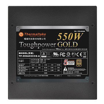Thermaltake Toughpower 550W Modular (80+ Gold, 2xPEG, 140mm, Single Rail)