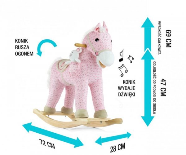 Koń  na biegunach bujak Pony Pink różowy