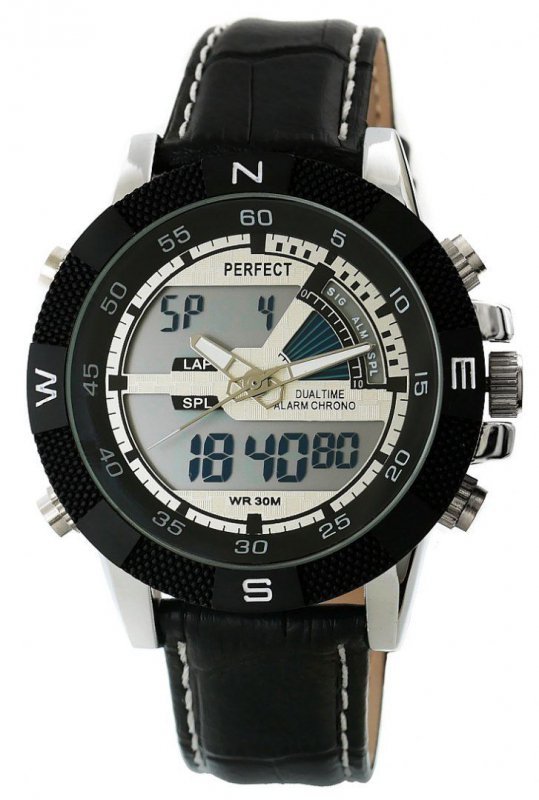 Zegarek Męski PERFECT KANONIER LCD DUAL TIME A857-1