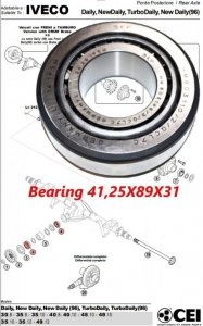 ORIGINAL Differential Lager Schaltgetriebe 41.27X88.90X30.16 Iveco Daily ab Bj 2000 9980737 7162215 503641888 42471125