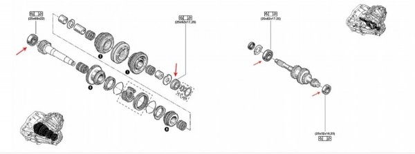SNR Reparatur Lagersatz Getriebelager x15 TRAFIC OPEL MOVANO RENAULT MASTER 2010-  Getriebe PK6 PF6