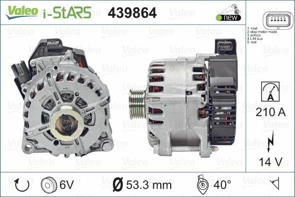 VALEO Lichtmaschine CITROEN PEUGEOT 2.0 BLUEHDI S&amp;S ,  439864 ,  9826550280