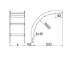 Łuk pionowy zewnętrzny drabinki 90 stopni 400x60mm LPDZC400H60 N 469140