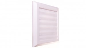 Kratka wentylacyjna 130x130mm fi 100mm biała żaluzja+sznurek rozpieracze T38