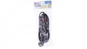 Przedłużacz z wyłącznikiem 3-gniazda z/u 3m /H05VV-F 3G1/ czarny PC1313