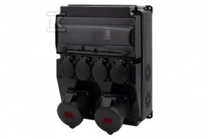 Rozdzielnica CAJA 12M SCENIC - gniazda proste 16A 5p, 32A 5p, 4x230V, 12 modułów, kolor czarny