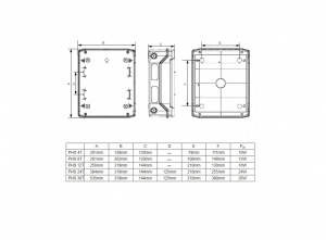 NOARK Rozdzielnica plastikowa N/T hermetyczna 1x12M PHS IP65 12T 1000V (101494)