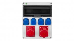 RS rozdzielnica siłowa 13-modułów wyłącznik 0/1 2X2P+Z, 3P+N+Z 16A, 3P+N+Z 32A natynkowa IP44 6210-16