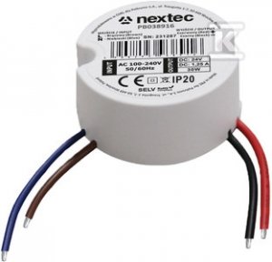 Zasilacz okrągły 50mm, 24V, IP20, 1,25A, 30W