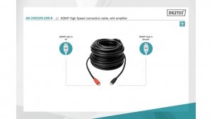 Kabel HDMI ze wzmacniaczem Highspeed 1.3 GOLD Typ A M/M AK-330105-150-S 15m