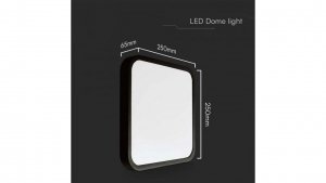 Plafoniera LED 18W 1830lm 3000K IP44 Kwadrat fi250 Mleczny Czarna Ramka 76421