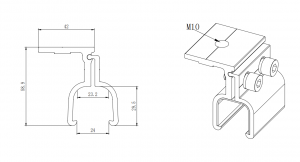 Uchwyt Montażowy Z Regulacją Na Rąbek Blaszany 50mm aluminium typ:3