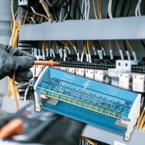 BLOK ROZDZIELCZY 30 ZACISKÓW 2x15 (11x5,3mm + 2x7,5mm + 2x9,1mm)