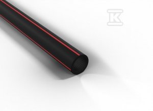 Rura gładkościenna światłowodowa w kręgach średnica 40mm QRGS 40/3,7 CZARNA Z PASKIEM CZERWONYM /250m/