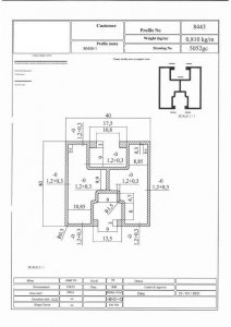 Profil aluminiowy 40*40 śruba sześciokątna L:7200mm