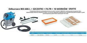 Odkurzacz BSS606 + szczotki + filtr + 10 worków