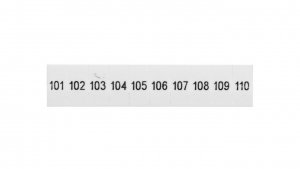 Oznacznik do złącz szynowych, opisówka ZB 5 numerowana od 101-110 kolor biały /10szt./