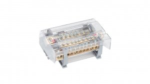 Blok dystrybucyjno-rozdzielczy MOBLOCK 4-polowy 160A-9   1 x 50 mm2   2 x 35 mm2   6 x 16 mm2 TS35 MAB4160A18