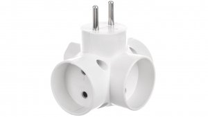 Rozgałeźnik wtyczkowy 3x2P  1xEuro biały R-43