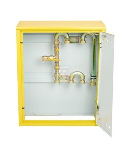 Punkt redukcyjno-pomiarowy na 2 gazom. G4/G6, w pionie, w skrzynce metalowej, 700x850x250 -antracyt 07-10-0011-54