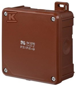 Puszka 2K IP55 / IP 65 98x98x46 Brązowa