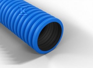 Rura karbowana w kręgach średnica 32mm QRK 32/50 FLEX NIEBIESKA 450N