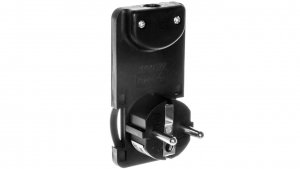 Wtyczka płaska kątowa 2P 16A 250V czarna OR-AE-1311/B