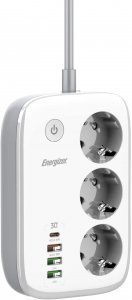 LISTWA ZASILAJĄCA SMART Energizer Z Wi-Fi I APP 3x SCHUKO 3x USB-A 1x USB-C 2500W 10A KABEL 2M