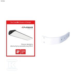 Kurtyna drzwiowa wodna SLIM W-150 biała (RAL9003) 1,5 m 2,6-21,0kW w zestawie ze wspornikami montażowymi DLT284