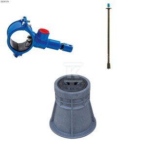 Nawiertka DN110x40 do rur PVC/PE, PN16, do wody, GJS + obudowa sztywna + skrzynka PEHD ZESTAW DLW379