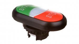 Napęd przycisku podwójny zielony/czerwony START-STOP z podświetleniem z samopowrotem M22S-DDL-GR-GB1/GB0 216703
