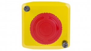 Kaseta z przyciskiem bezpieczeństwa przez obrót 1Z 1R żółta IP65 XALK178E