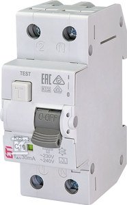 Wyłącznik różnicowoprądowy z zabezpieczeniem nadprądowym KZS-2M A C10/0.03 002173222