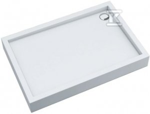 Brodzik akrylowy Medium zintegrowany z podbudową Stabilsound Plus oraz przeciągniętym panelem Smooth White 80x100x16 cm prostokątny