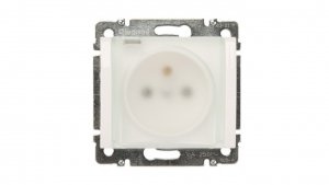SISTENA LIFE Gniazdo bryzgoszczelne z/u IP44 z klapką arctic 775929