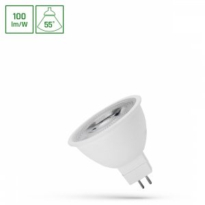 LED MR16 12V 4W SMD 55st CW z soczewką SPECTRUM