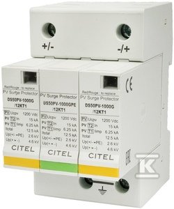  Ogranicznik przepięć typ 1+2 (BC) 12,5kA 2p+GDS50PV-1000G/12KT1