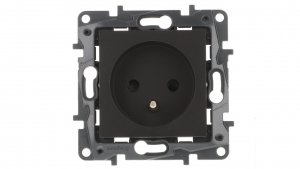 Niloe Step Gniazdo zasilające 2P Z, zaciski automatyczne, z przesłoną czarny 863533